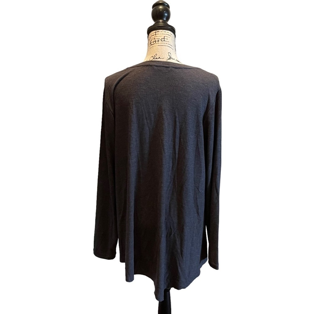 Soft Surroundings Asymmetrical Handkerchief Top Blouse Plus Gray Size 1X casual - Picture 4 of 8